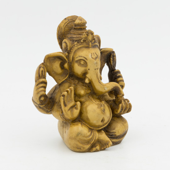 Petite statuette de Ganesh en résine couleur crème - 8 cm