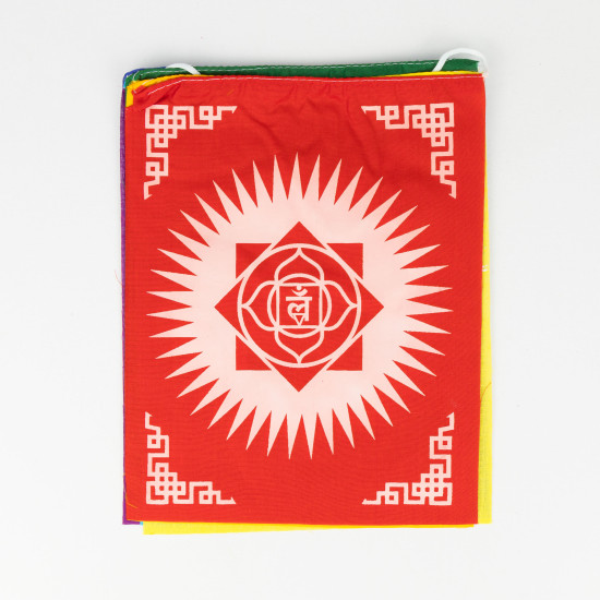 Banderole de drapeaux 7 chakras - 20x25 cm - 1,40 m