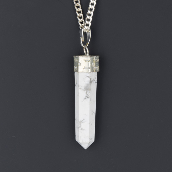 Pendentif howlite blanche