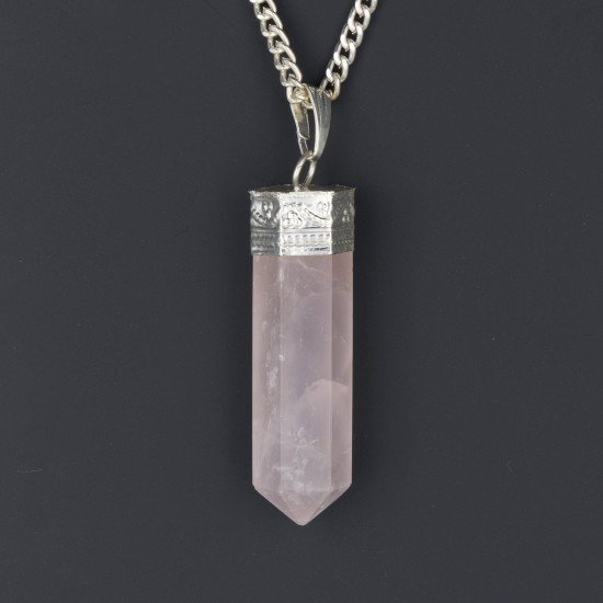 Pendentif quartz rose