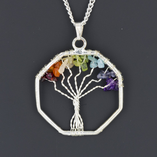 Pendentif 7 chakras arbre de vie