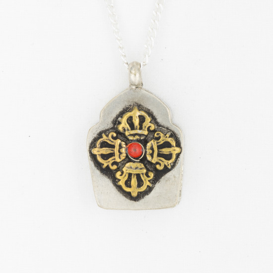 Pendentif reliquaire double dorje