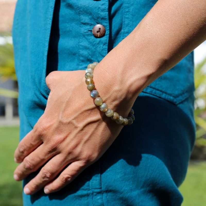 Bracelet labradorite verte