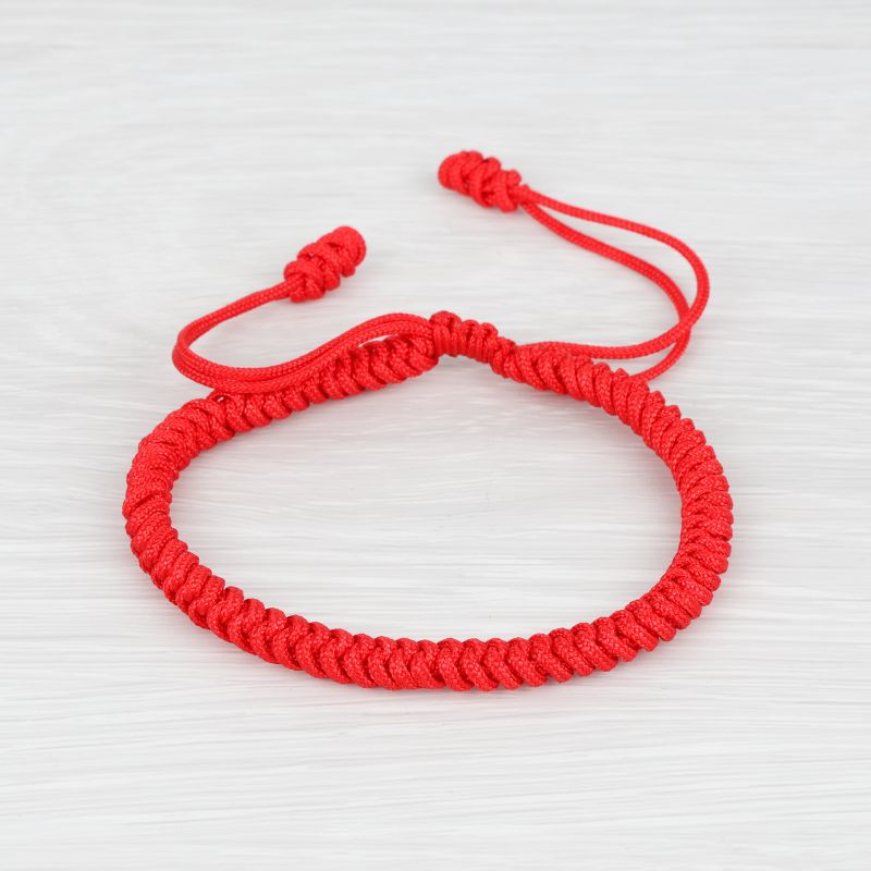 Bracelet porte-bonheur rouge tissé à la main pour femme, carte de papier,  multicolore, bracelet de