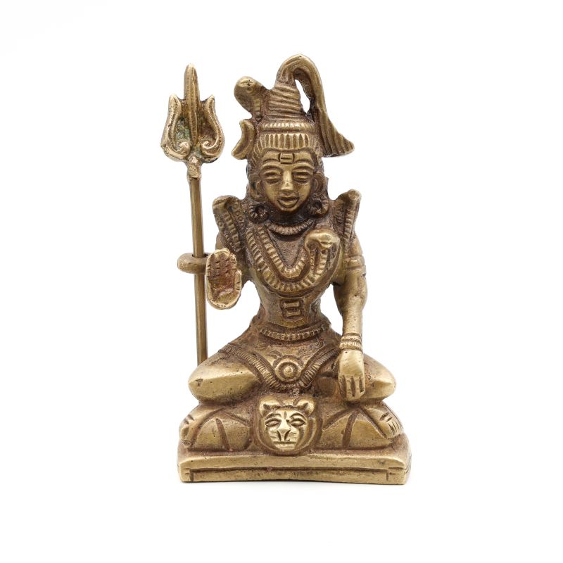 Statuette en laiton du dieu Shiva et son trident - 10 cm