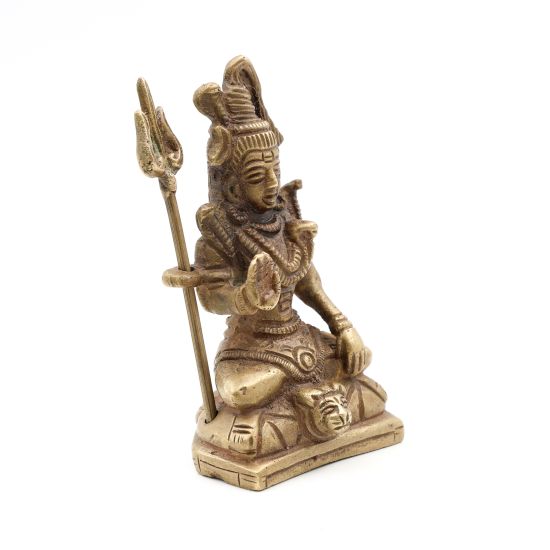 Statuette en laiton du dieu Shiva et son trident - 10 cm