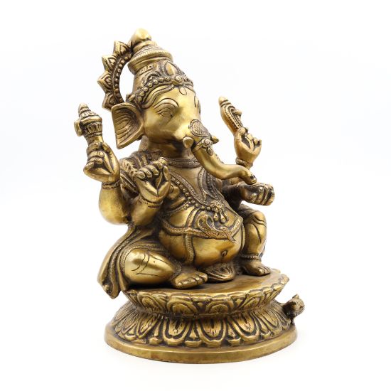 Statue du dieu Ganesh en laiton - 24 cm